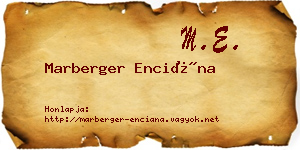 Marberger Enciána névjegykártya